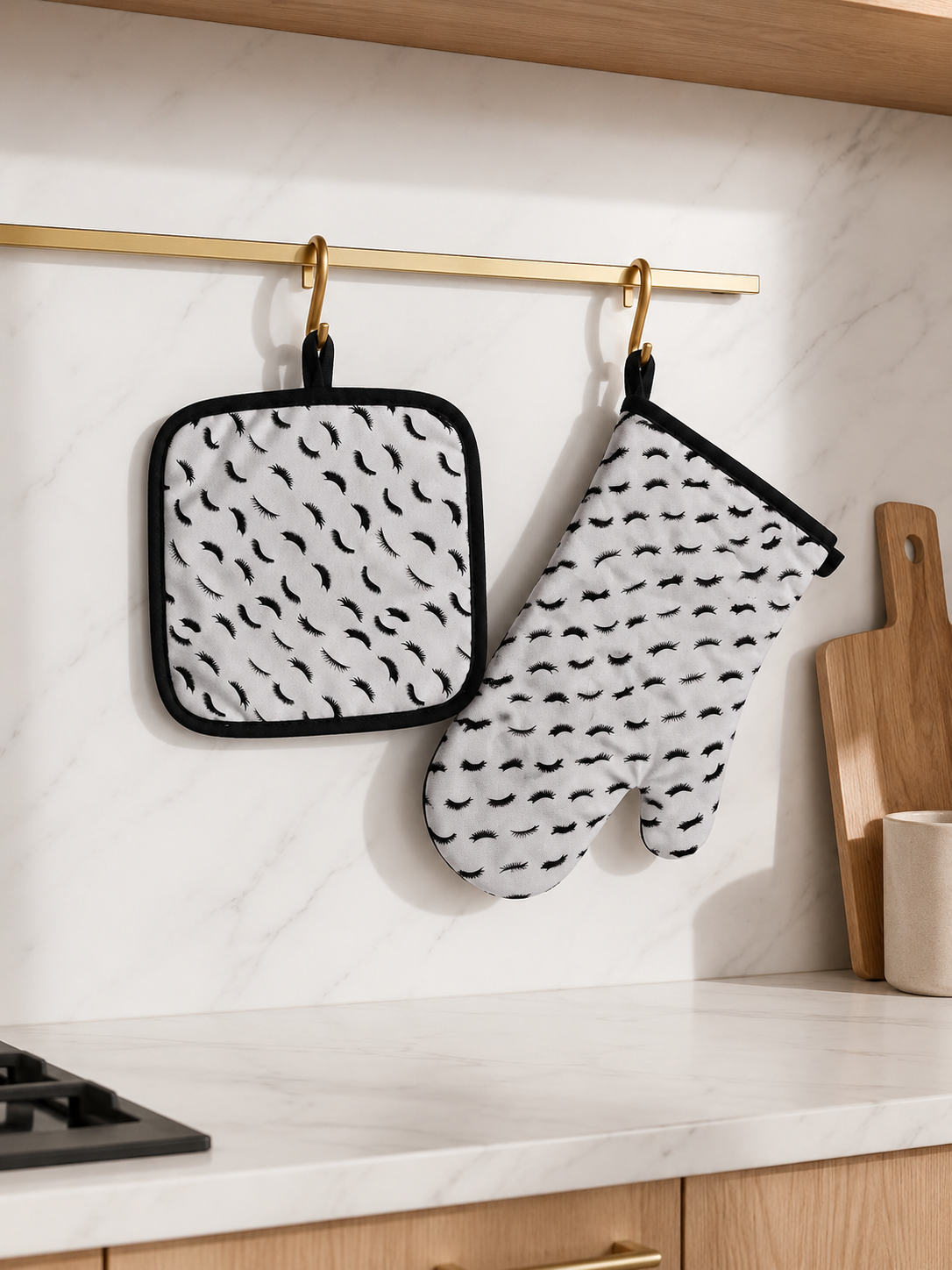 Oven mit and pot holder