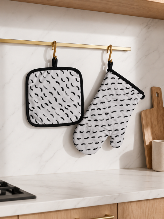 Oven mit and pot holder